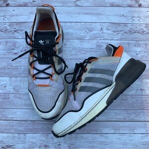 Mens Adidas ZX 2K Boost Pure Men's Shoes Cloud White-Grey-Orange Size 10